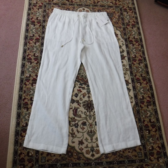 Ellen Tracy Pants - 🌴🌴Ellen Tracy Linen Pants Size M Off White NWOT